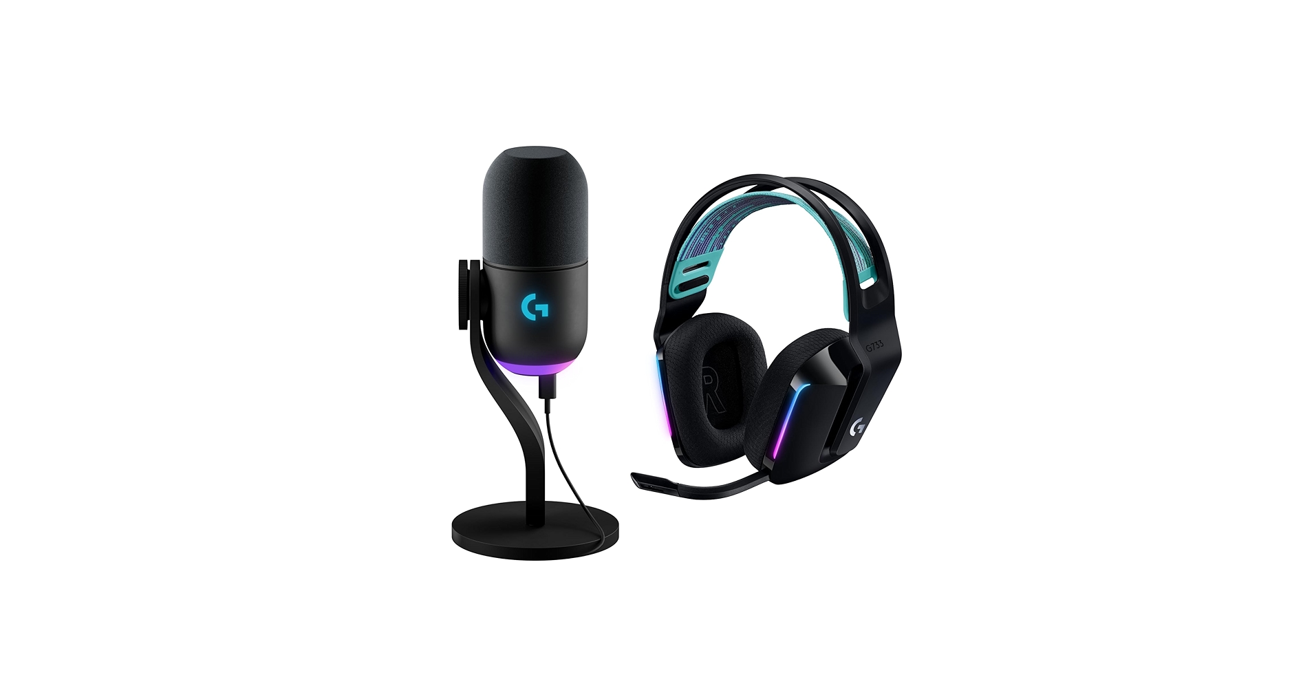 globalbestfinds's tweet card. Logitech G733 Lightspeed Wireless Gaming Headset +Yeti GX Dynamic RGB Gaming Microphone with LIGHTSYNC, USB - Black