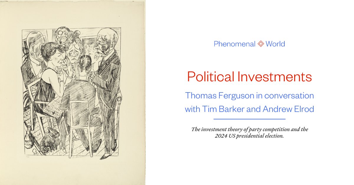 phenomenalworld's tweet card. An interview with Thomas Ferguson on the 2024 US election