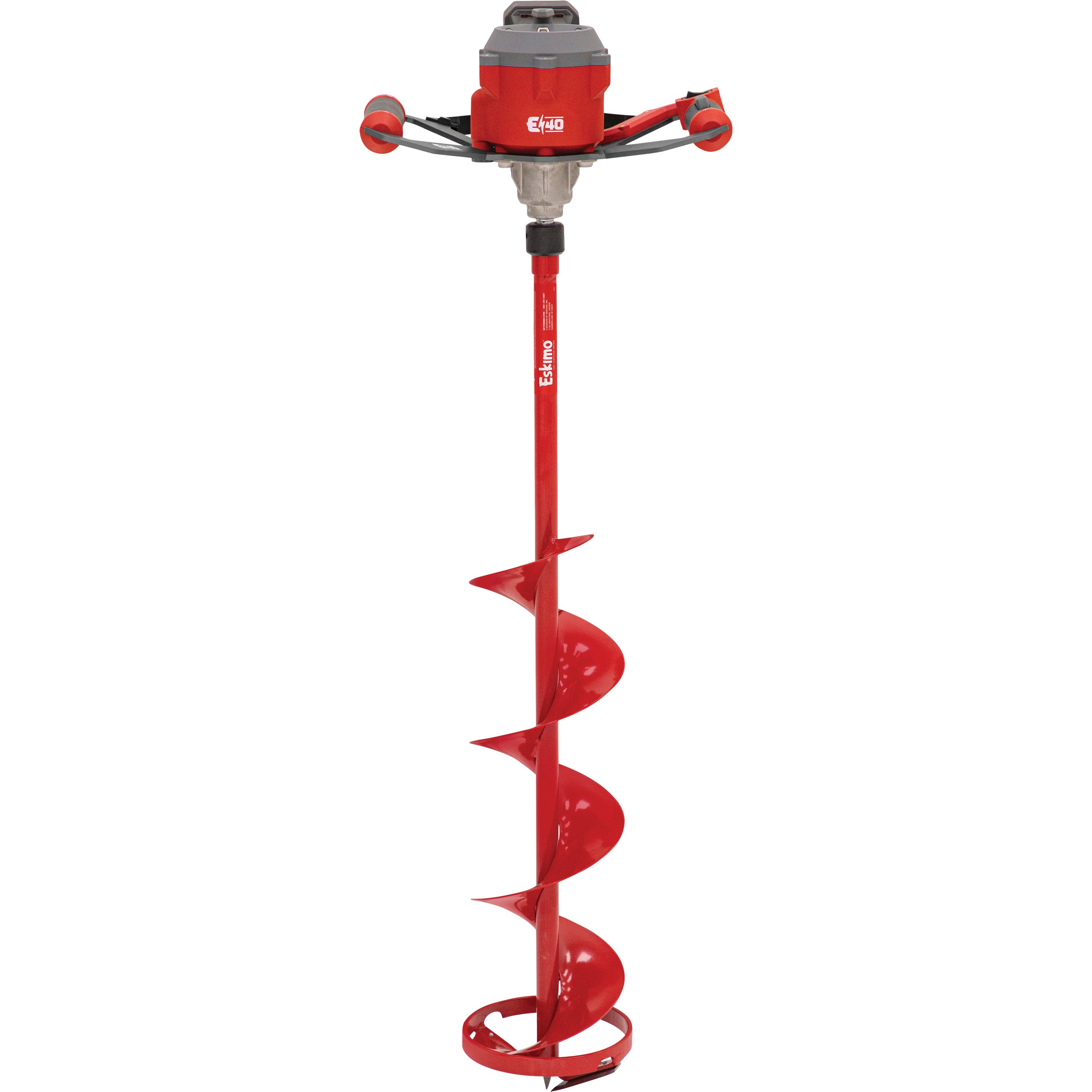 davidwiles's tweet card. The lightest full-powered, steel electric ice drill in its class. The Eskimo® E40 Steel Electric Ice Auger weighs just 17.5 lbs., which makes it the perfect ice-trolling drill; whether you drill 3...
