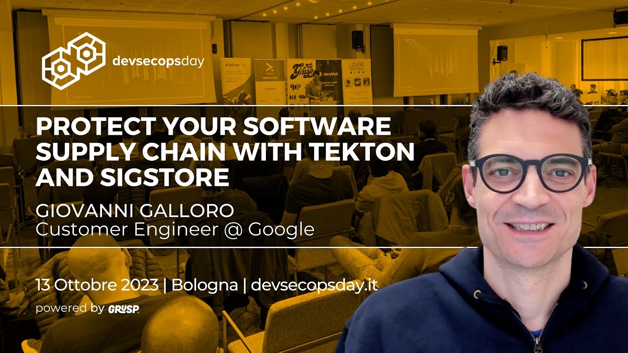devsecopsdayit's tweet card. Protect your software supply chain with Tekton and Sigstore |...