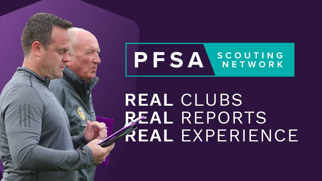 ThePFSA's tweet card. Generate opposition analysis reports for professional football clubs. REAL CLUBS, REAL EXPERIENCE. Must be PFSA Certified.