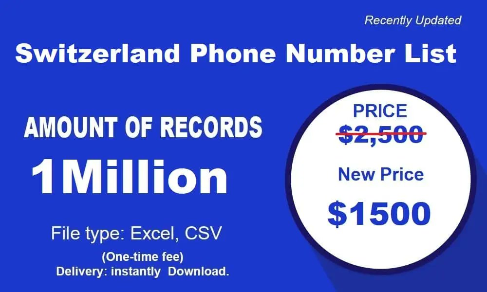 riya_moni40365's tweet card. Switzerland phone number list has 15 million consumer mobile numbers. up to date and accurate telemarketing leads from Latest Mailing Database.