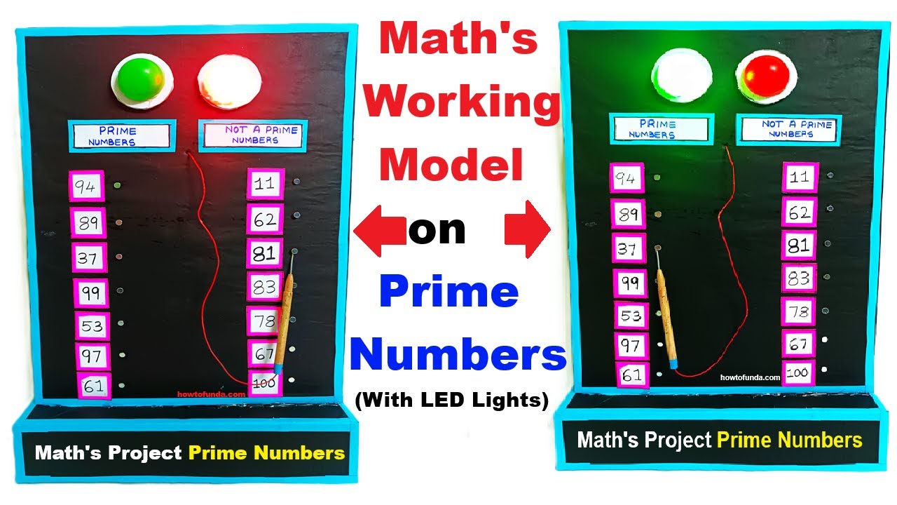 howtofunda's tweet card. maths working model on prime numbers using led lights - maths project...