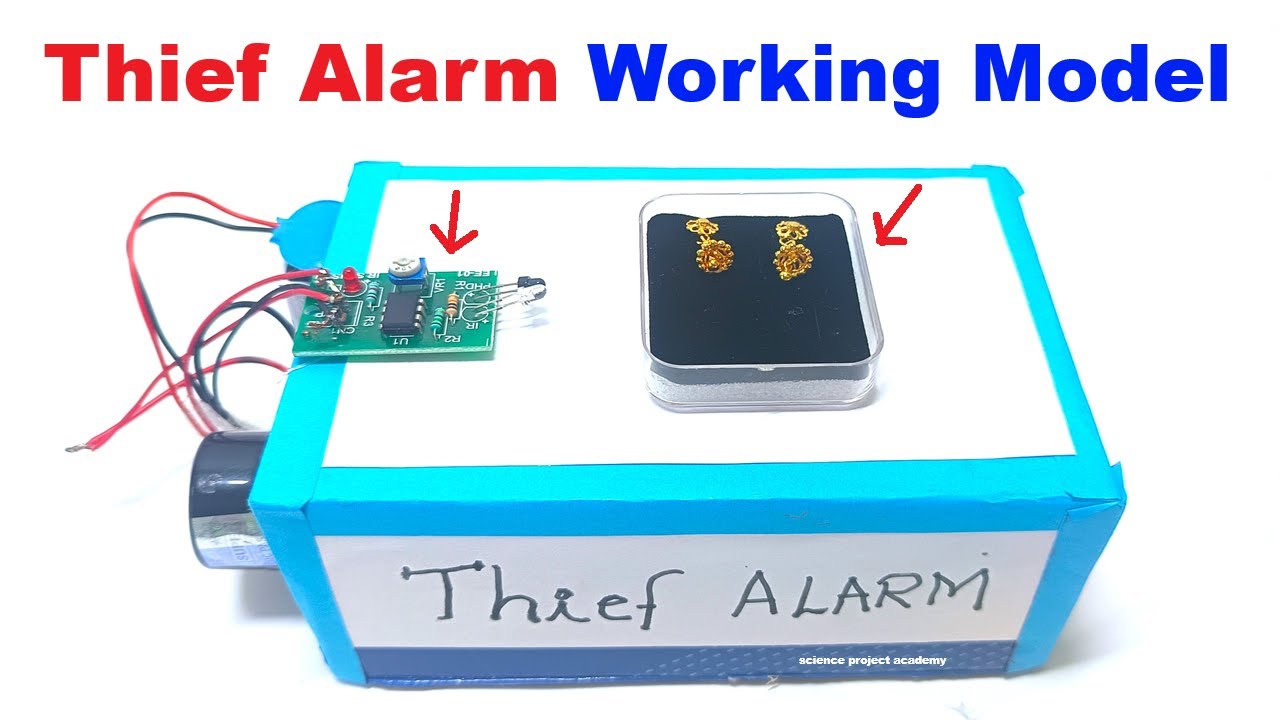 howtofunda's tweet card. thief alarm working model for science project exhibition - diy -...