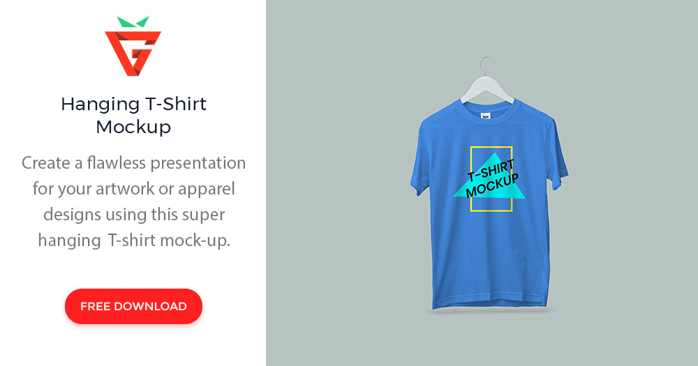 GraphBerry's tweet card. Create a flawless presentation for your artwork or apparel designs using this super hanging T-shirt mock-up. You can change easily color of shirt,background and place your designs via the smart...