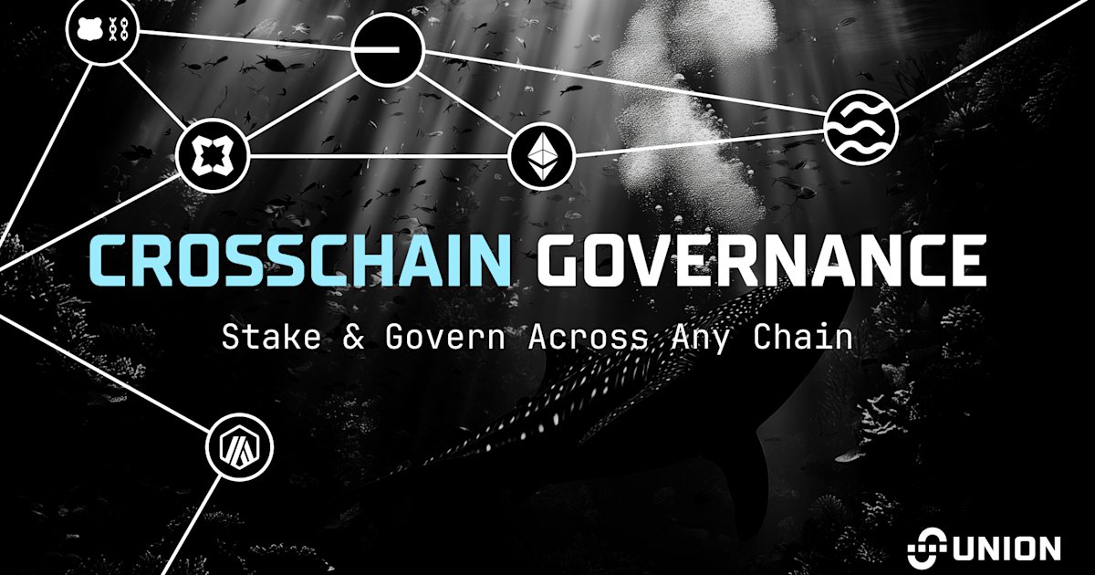 0xkaiserkarel's tweet card. Union's truly crosschain governance system will enable staking & delegation across connected chains, starting with Ethereum.