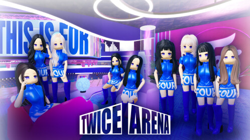 Roblox_RTC's tweet card. Join us to dance and take centre stage in a TWICE themed arena. In TWICE ARENA, you can: 🏟️ Hang out in the arena hub with friends 🎤 Take the stage and dance as a member of TWICE 🛍️ Visit the...