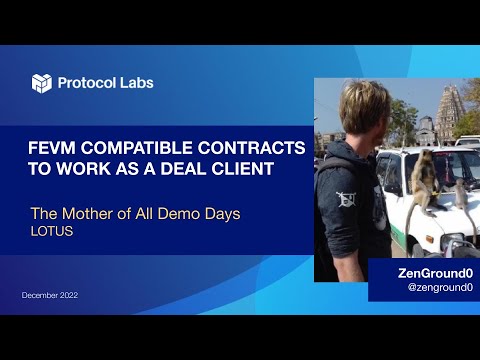 protocollabs's tweet card. Lotus: FEVM compatible contracts to work as a deal client (PL EngRes...