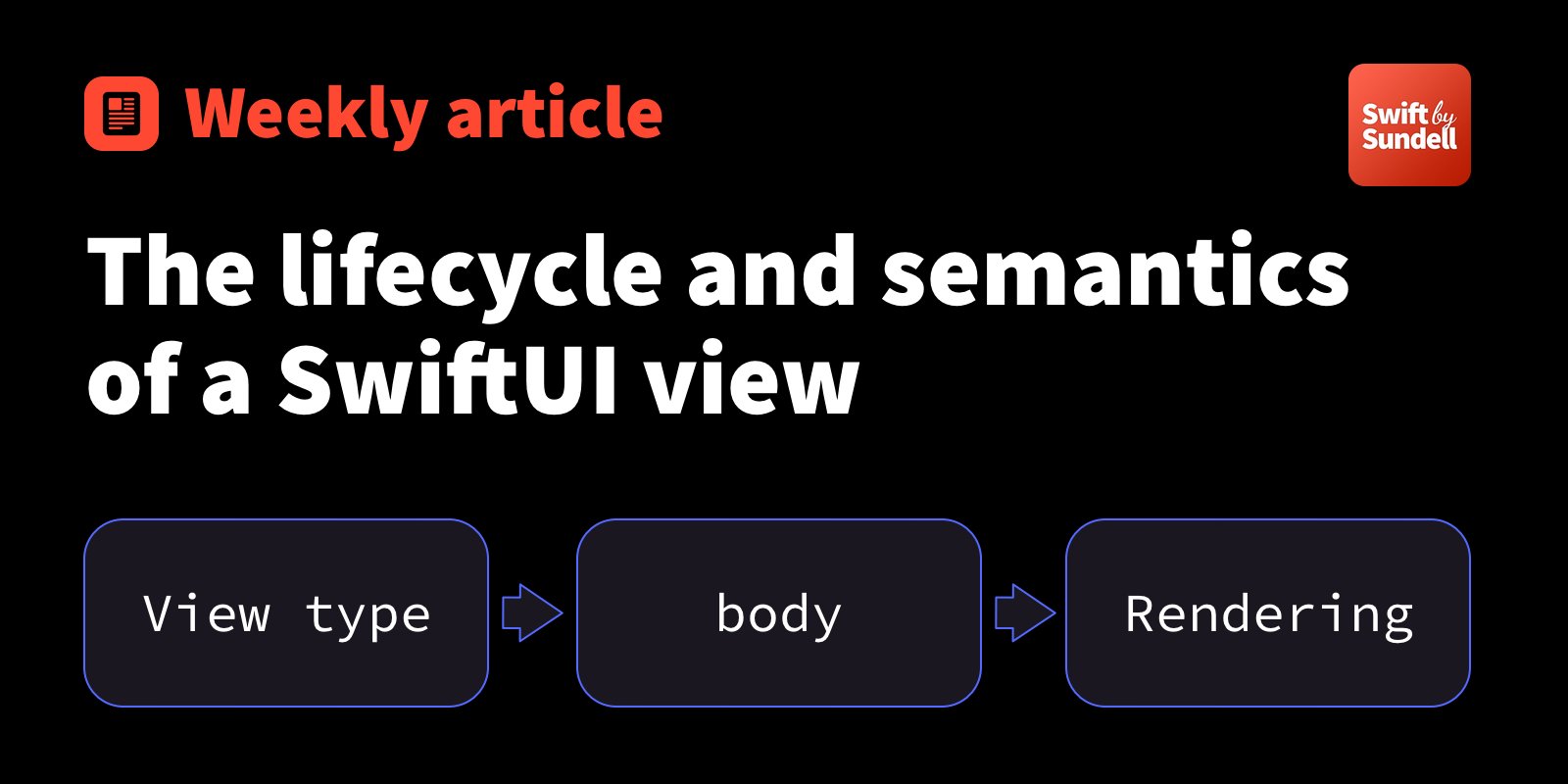 swiftbysundell's tweet card. A look at what it means for SwiftUI to be a value-driven UI framework, and how we might need to break certain assumptions when adopting SwiftUI within our projects.