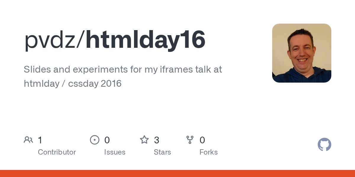 kuvos's tweet card. Slides and experiments for my iframes talk at htmlday / cssday 2016 - pvdz/htmlday16