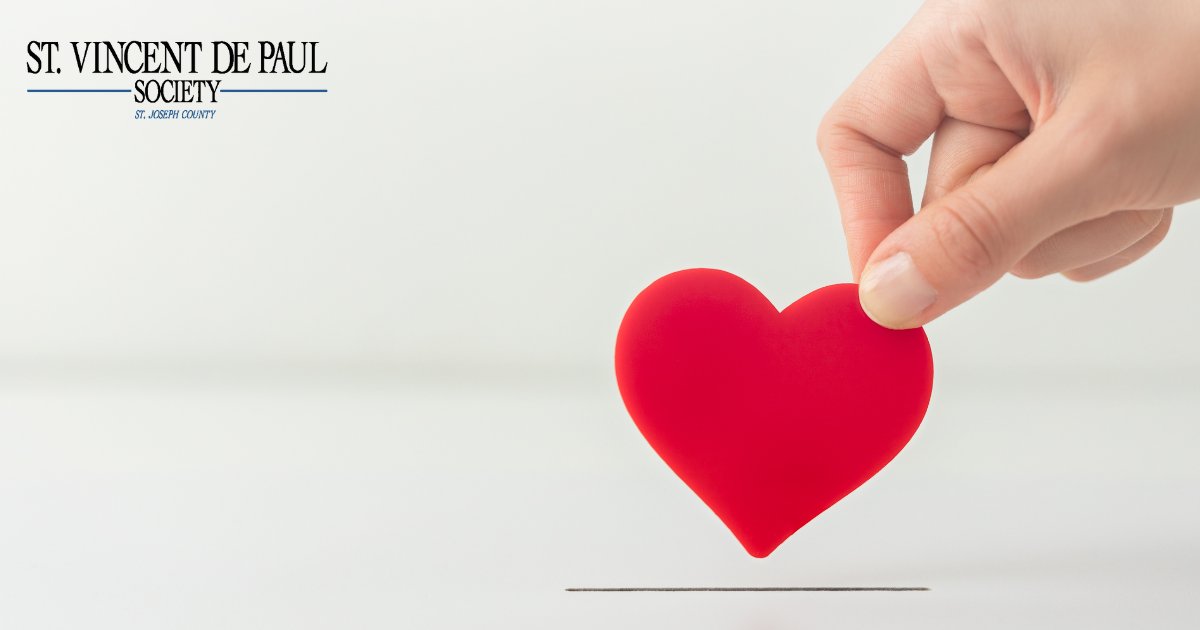 SVDPSB's tweet card. Learn how you can support the Society through monetary donations, give back programs, and in-kind donations.