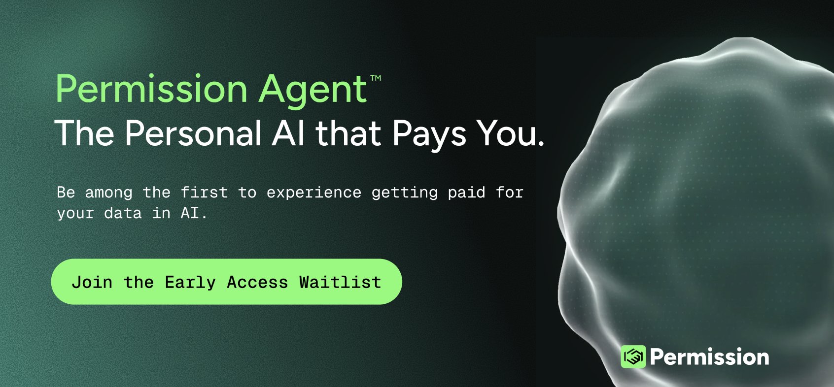 PermissionIO's tweet card. Be among the first to experience the Personal AI that Pays You