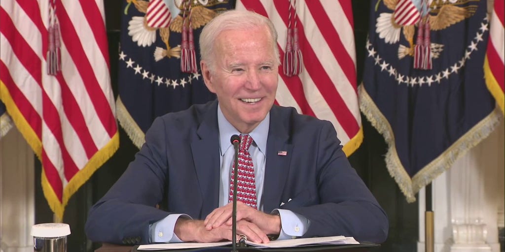 FoxNews's tweet card. President Biden appeared to laugh at a reporter on Tuesday asking whether indicting former President Donald Trump could be seen as politically divisive.
