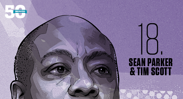 sparker's tweet card. Sean Parker & Tim Scott #18 - The POLITICO 50 - Ideas Driving Politics (and the People Behind Them). Our annual list.