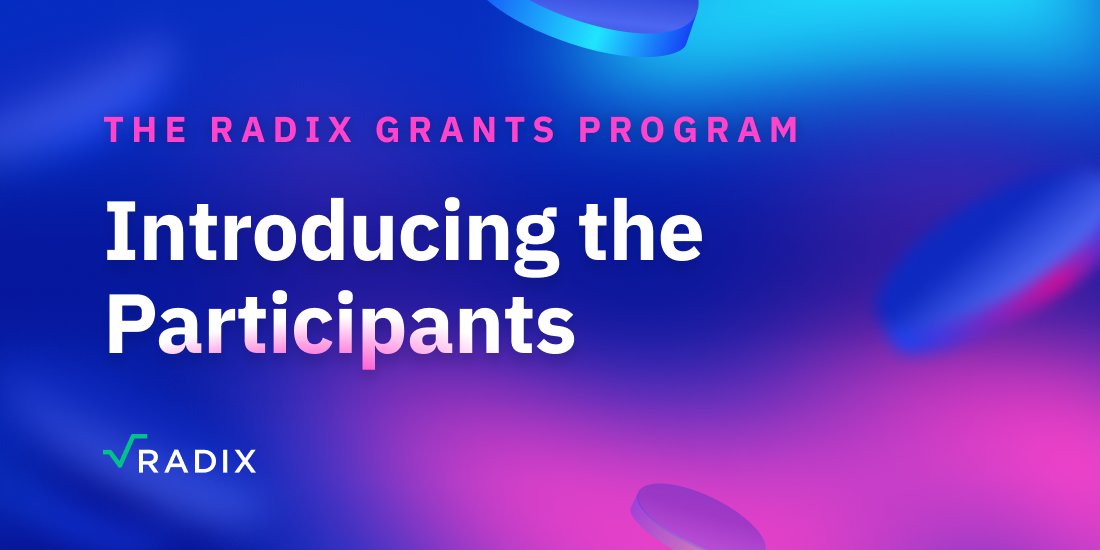 radixdlt's tweet card. The Radix Grants Program: Introducing the Participants | The Radix Blog | Radix DLT