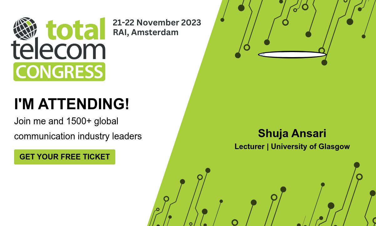 ShujaSAnsari's tweet card. Total Telecom Congress has an exciting new home at The RAI in Amsterdam as we shake things up to better serve leaders in global connectivity.