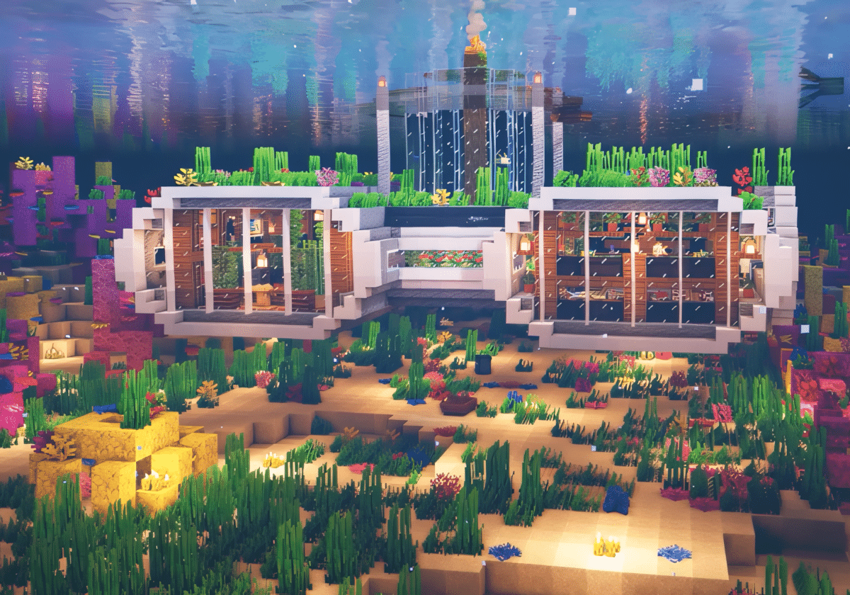 techshout's tweet card. Turn the ocean into your new home with Minecraft underwater house ideas. Build stylish, safe, and creative bases below the surface.