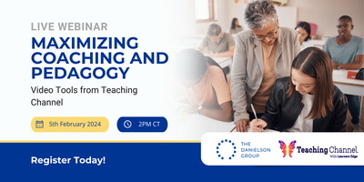 TeachingChannel's tweet card. Join the Danielson Group and Teaching Channel for a live webinar!