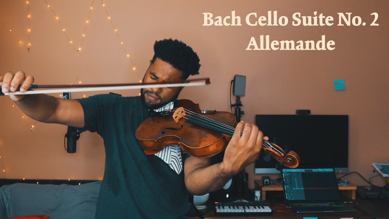 ThatViolaKid's tweet card. Bach Cello Suite No. 2 - Allemande | ThatViolaKid