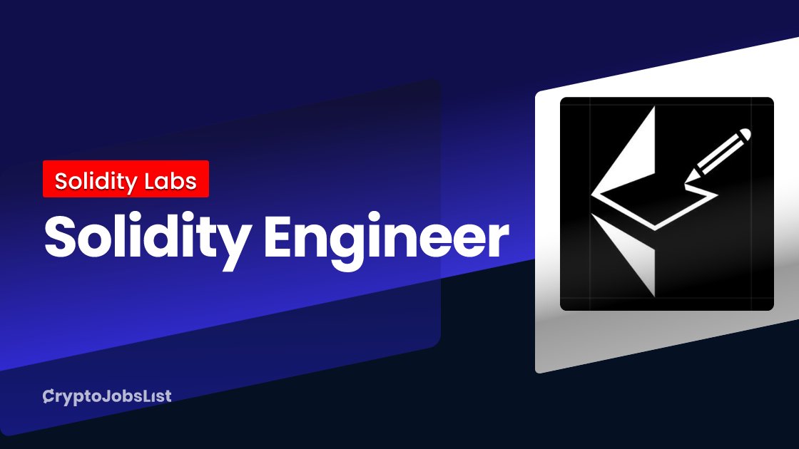 CryptoJobsList's tweet card. Remote Solidity Engineer at Solidity Labs. Apply now. Find thousands of crypto & web3 jobs on the largest crypto job board on the Internet.
