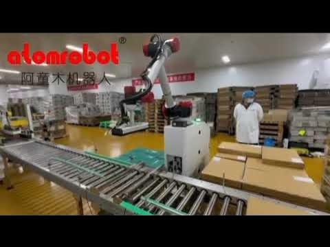 AtomRobots's tweet card. Boost Your Productivity with Atomrobot’s Cobot Palletizer!