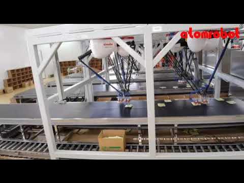 AtomRobots's tweet card. Multi robots case packing line