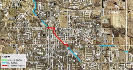 CPCL_INRoom's tweet card. The City of Crown Point will cut the ribbon on an expansion of the Veterans Memorial Trail next month.