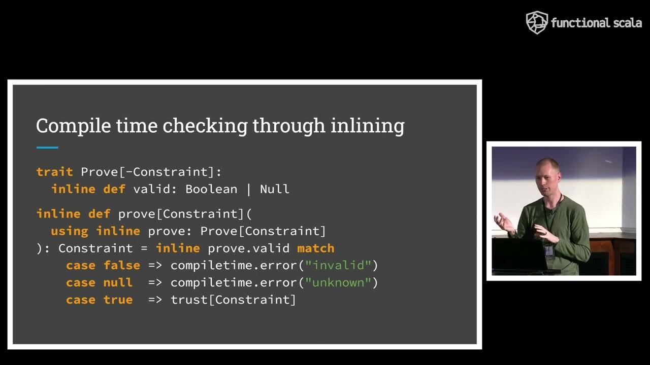 FunScalaConf's tweet card. Pursuing Practical Refinement Types by Michael Perucca