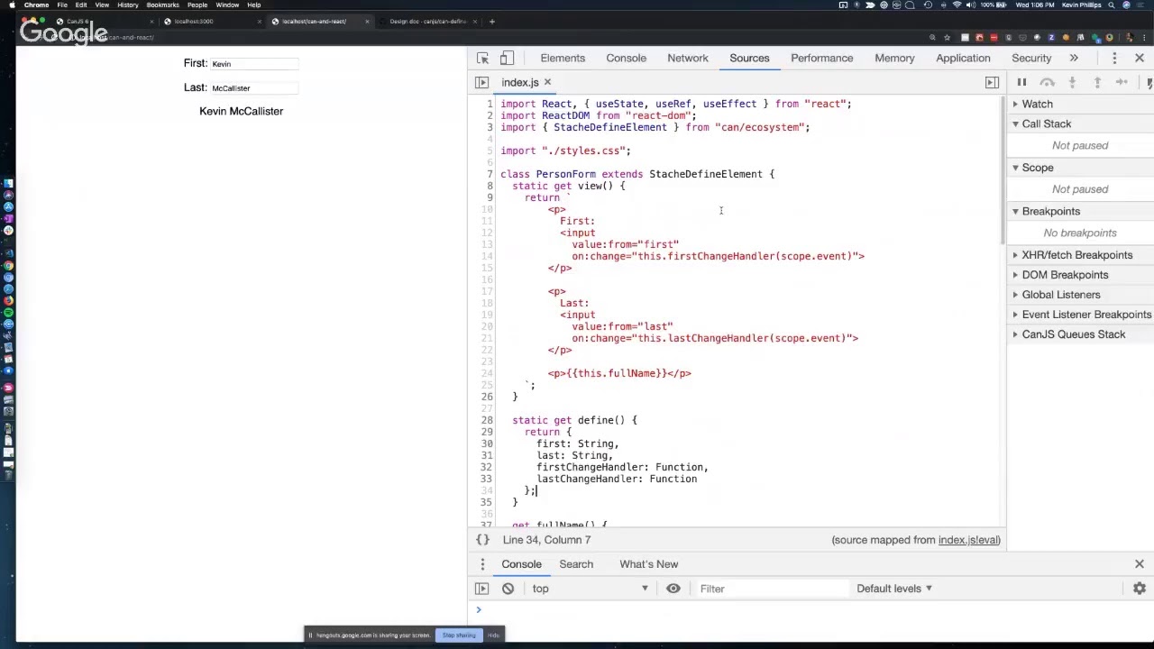 canjs's tweet card. DefineObject and StacheDefineElement sneak peak