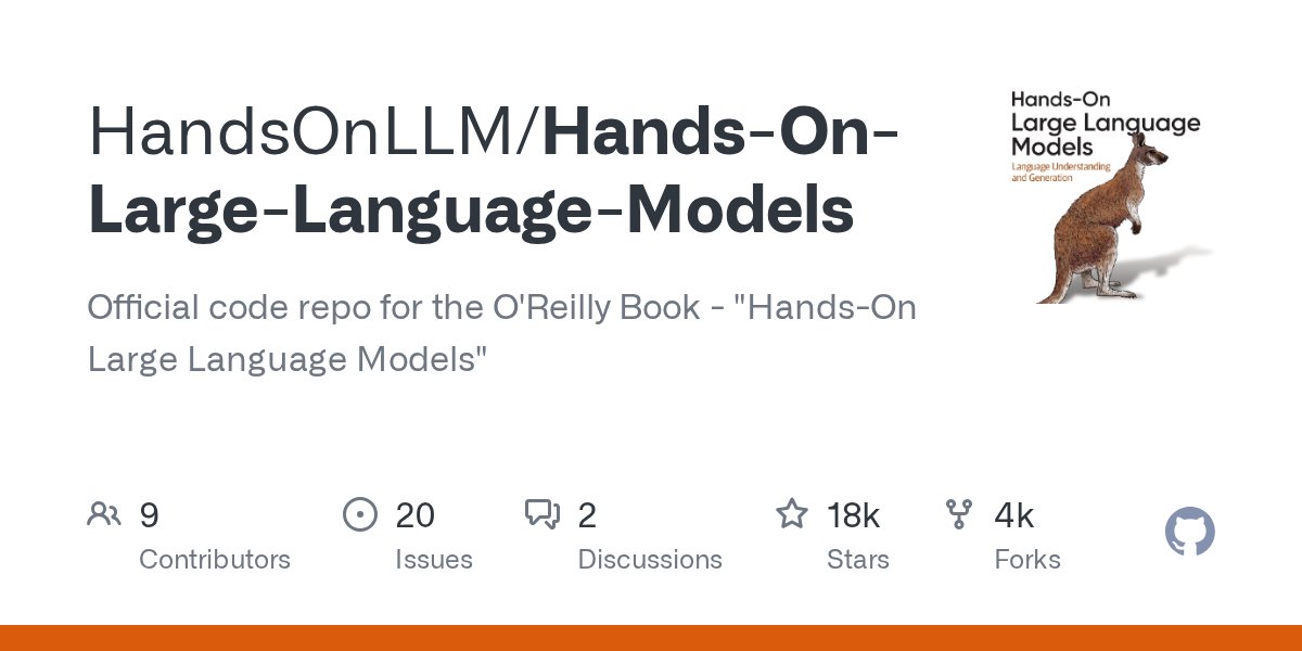 clxymox's tweet card. Official code repo for the O'Reilly Book - "Hands-On Large Language Models" - HandsOnLLM/Hands-On-Large-Language-Models