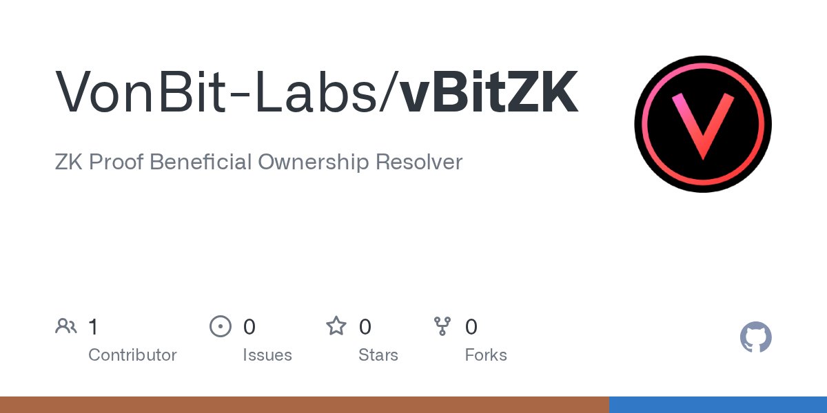VonBit_ai's tweet card. ZK Proof Beneficial Ownership Resolver . Contribute to VonBit-Labs/vBitZK development by creating an account on GitHub.