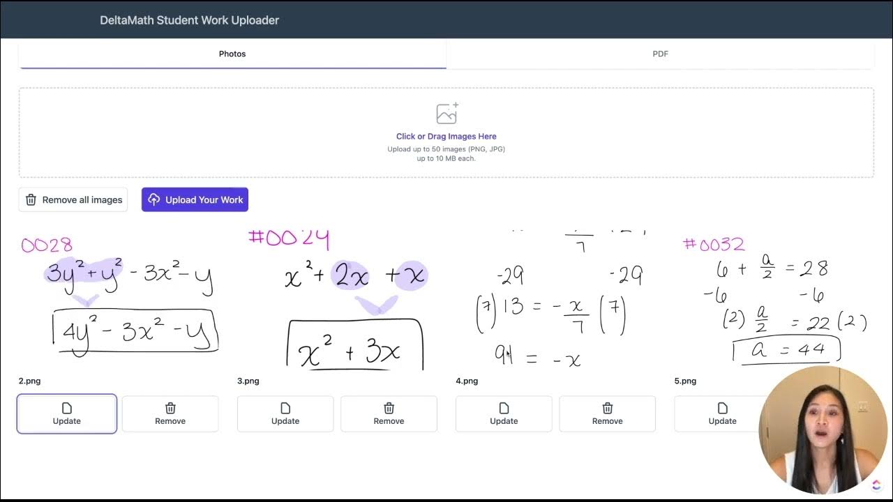 MrDeltaMath's tweet card. Student Work Upload