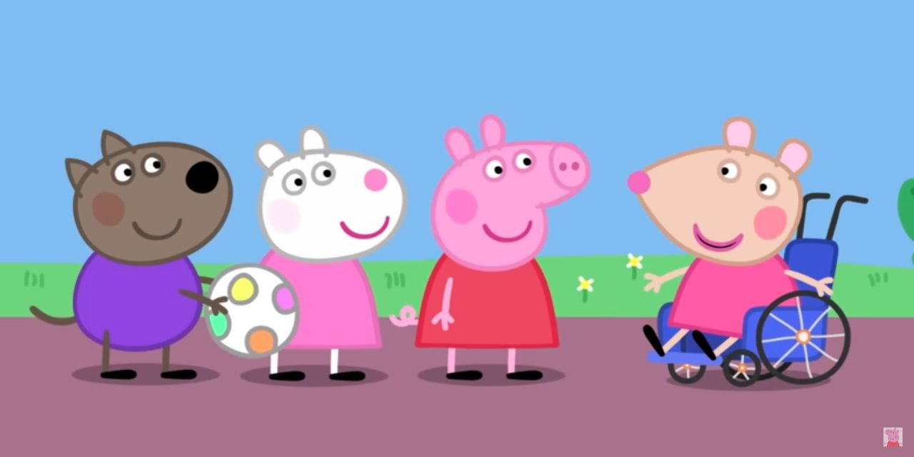 tfhspecialneeds's tweet card. On April 3, the popular British TV cartoon "Peppa Pig" introduced its viewers to Mandy Mouse, a new character who uses a wheelchair.