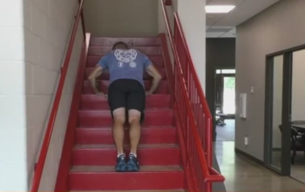 LifeStyleLive8's tweet card. Firefighter Tim is at the fire station to show us his staircase workout. It is not just about using your legs to go up and down the steps. He shows you how to get your upper body in on the action, as...