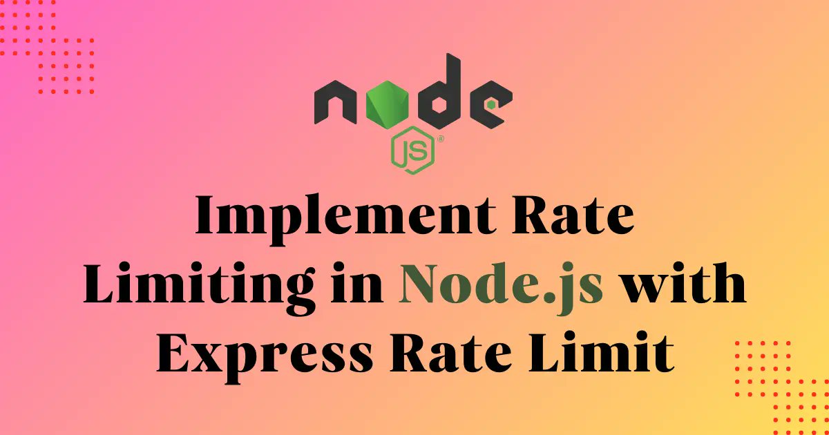 codewolfy_com's tweet card. Implement Rate Limiting in Node.js with express-rate-limit to secure your Express app from API abuse, block spam and prevent crashes easily.