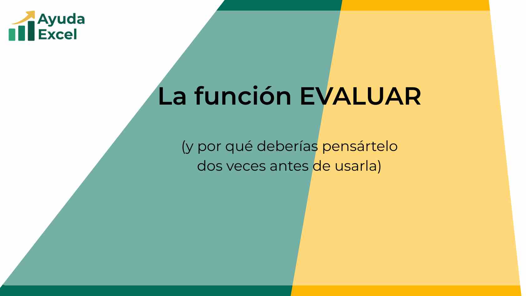 AyudaExcel's tweet card. Antes de empezar con este tema, te lo digo claro: No te recomiendo que uses la función EVALUAR en tus archivos de Excel. Y no…