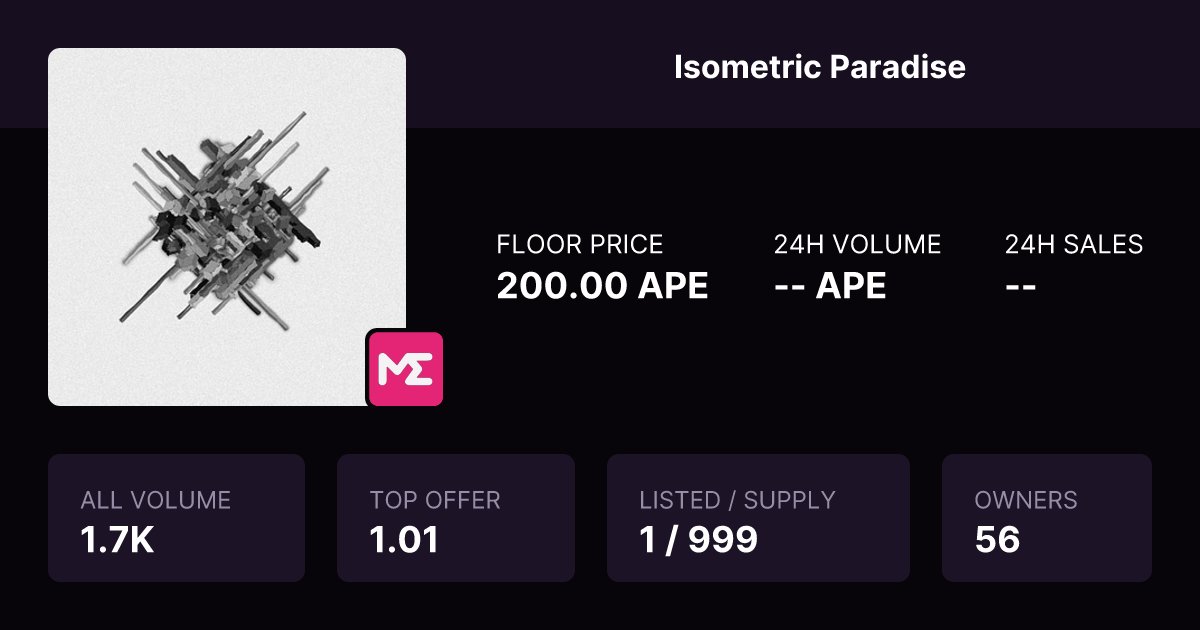 Art_By_Code's tweet card. Paradise is in the eye of the beholder! On sale now on ME! Price: 3 APE