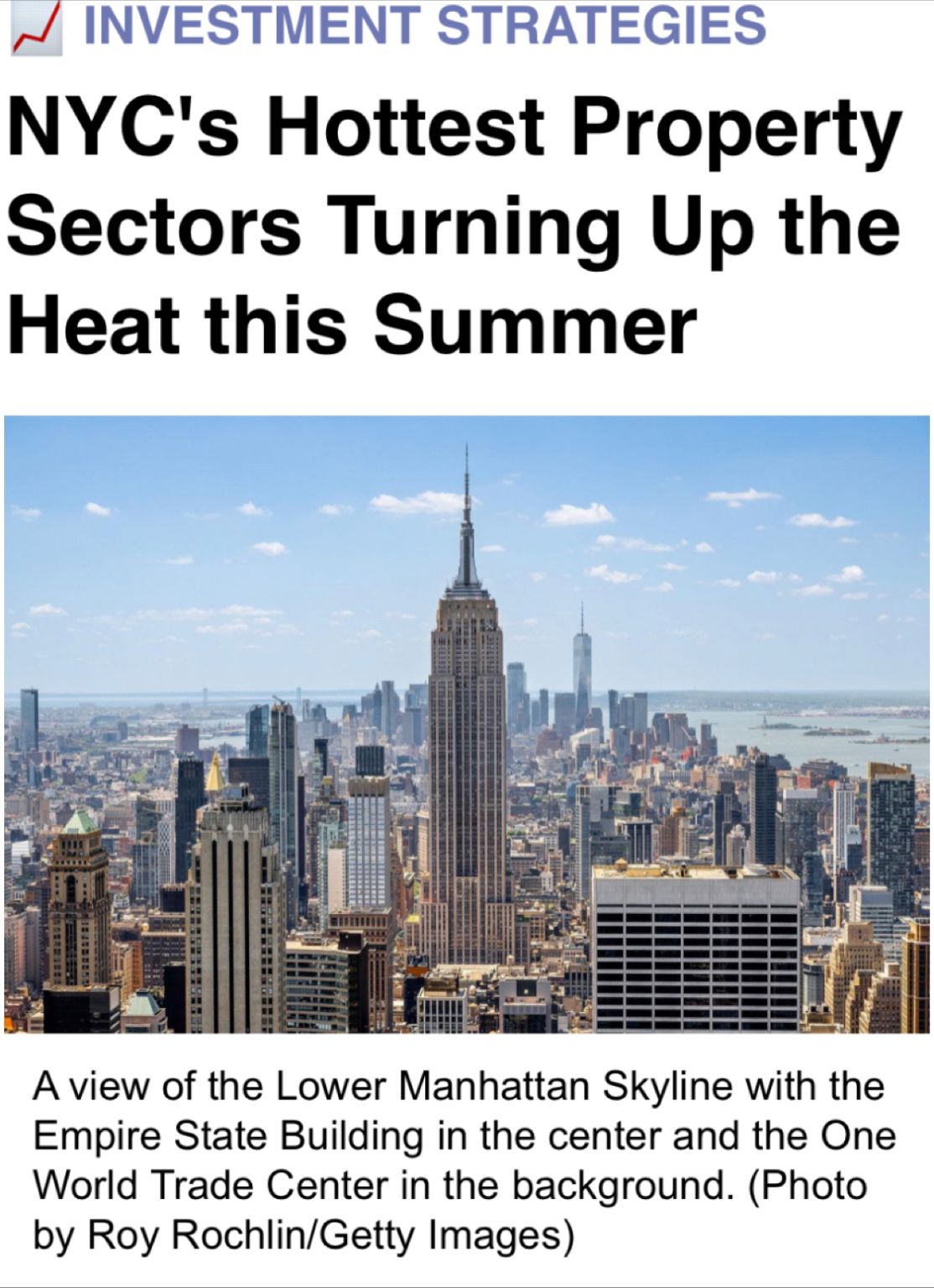 LiveFreemanBlog's tweet card. What are the top 3 investment sectors? Now this is interesting. Even with a 53% drop in investment sales volume in NYC from Q4 2022 to Q1 2023, some savvy investors view the $2.2B in completed sales...