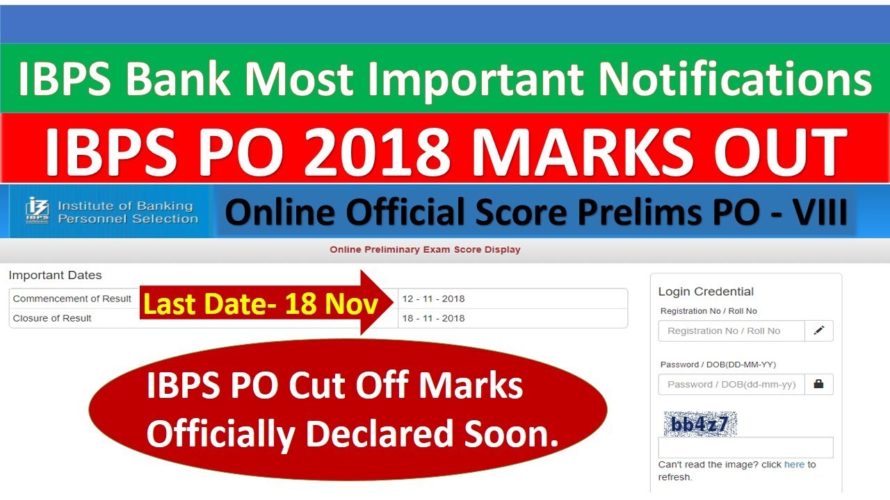 IBPSExamGuide's tweet card. IBPS PO 2018 Marks Out | Officially Declared - Check Your Score Now