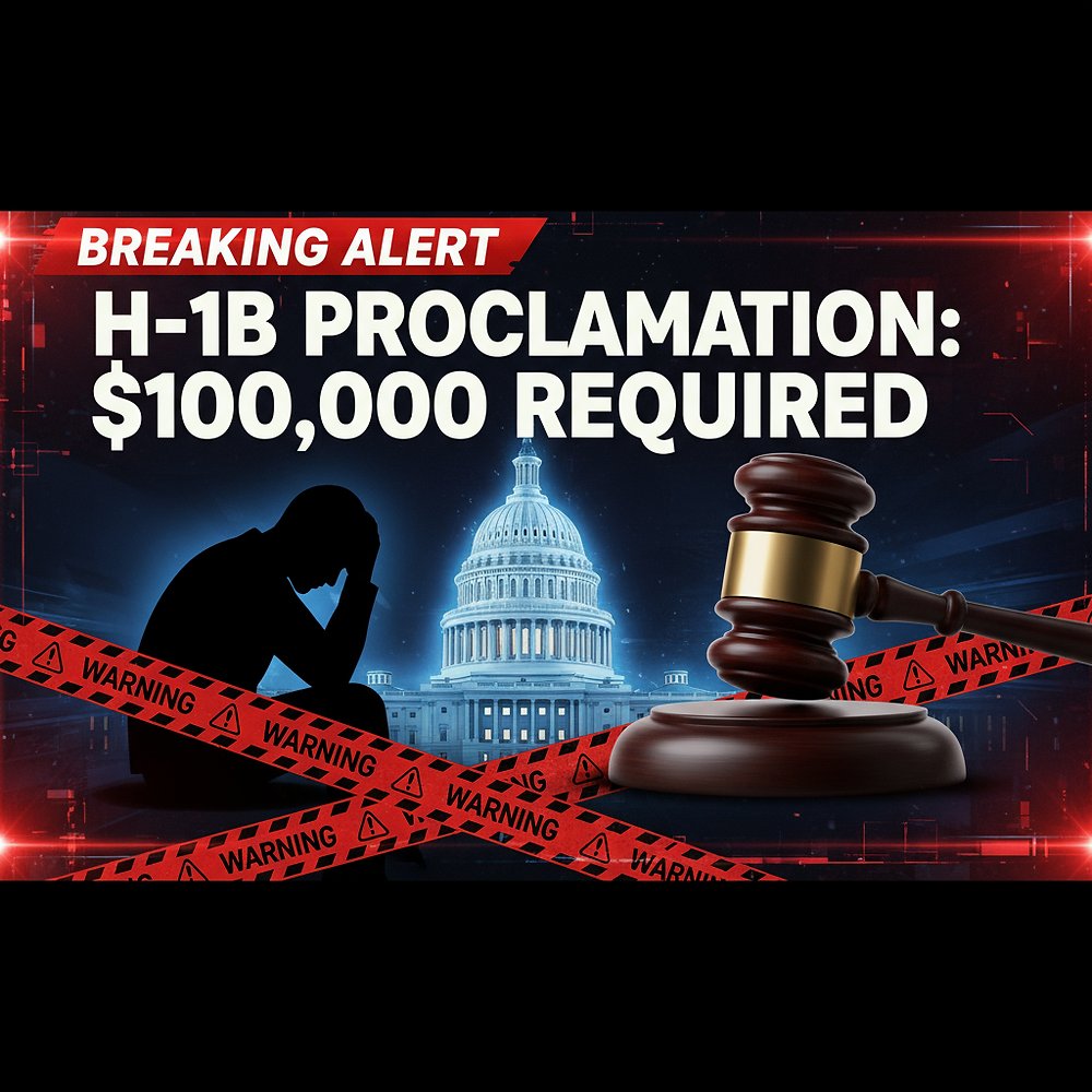 TheVisaCode's tweet card. A new presidential proclamation was signed on September 19, 2025, and it will take effect on September 21, 2025. This proclamation introduces a $100,000 payment requirement for most new H-1B petiti...