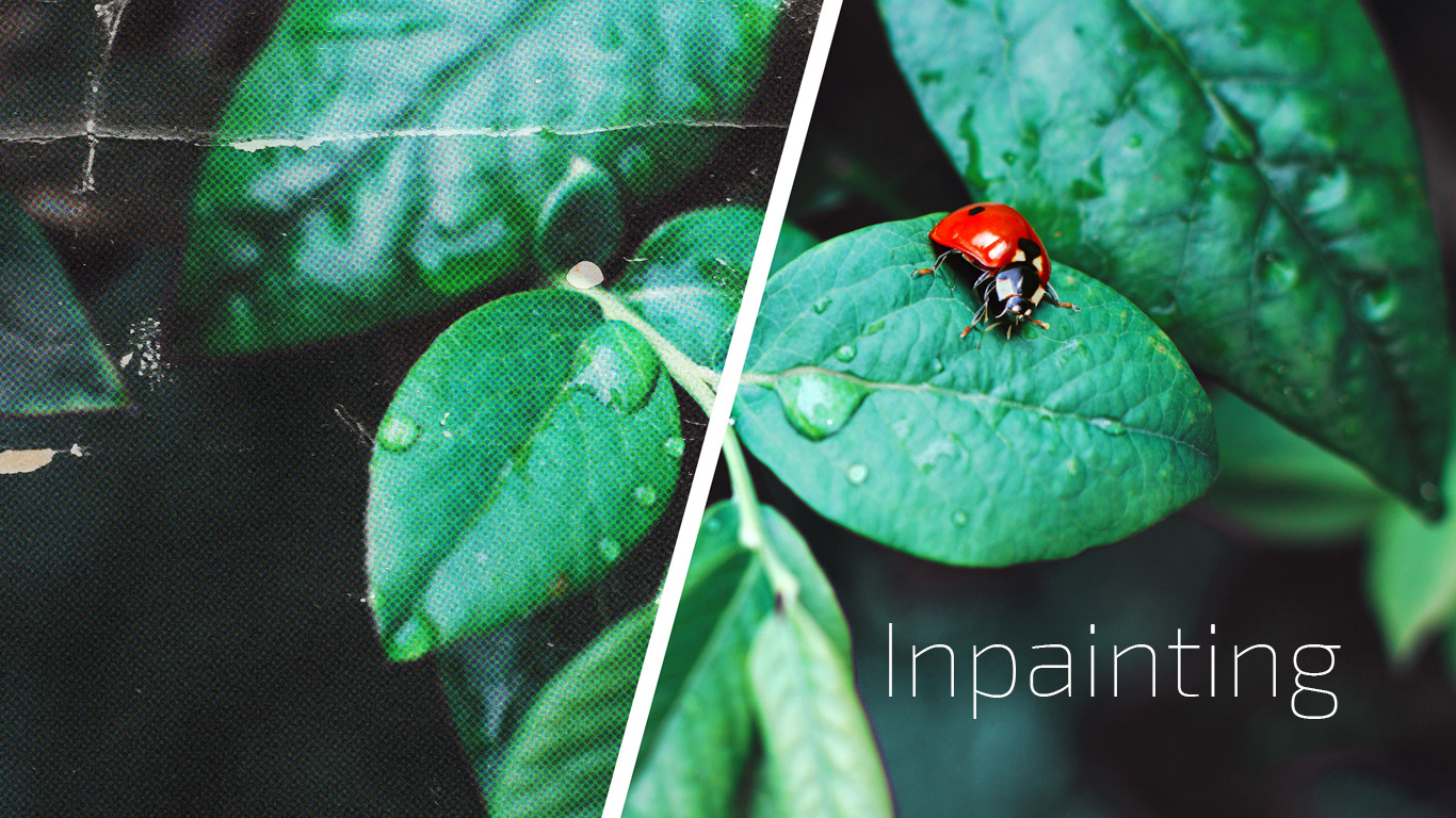 dinahosting's tweet card. Inpainting es una nueva técnica de recuperación y edición de imágenes con IA. Te explicamos en qué consiste y cómo ponerlo en práctica.