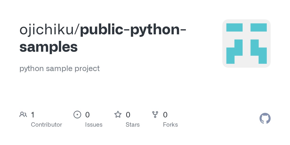 ojichiku0606's tweet card. python sample project. Contribute to ojichiku/public-python-samples development by creating an account on GitHub.
