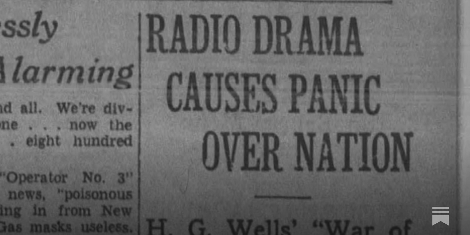 thanksparc's tweet card. Radio was a new competing medium, so newspapers invented a panic to blame it for
