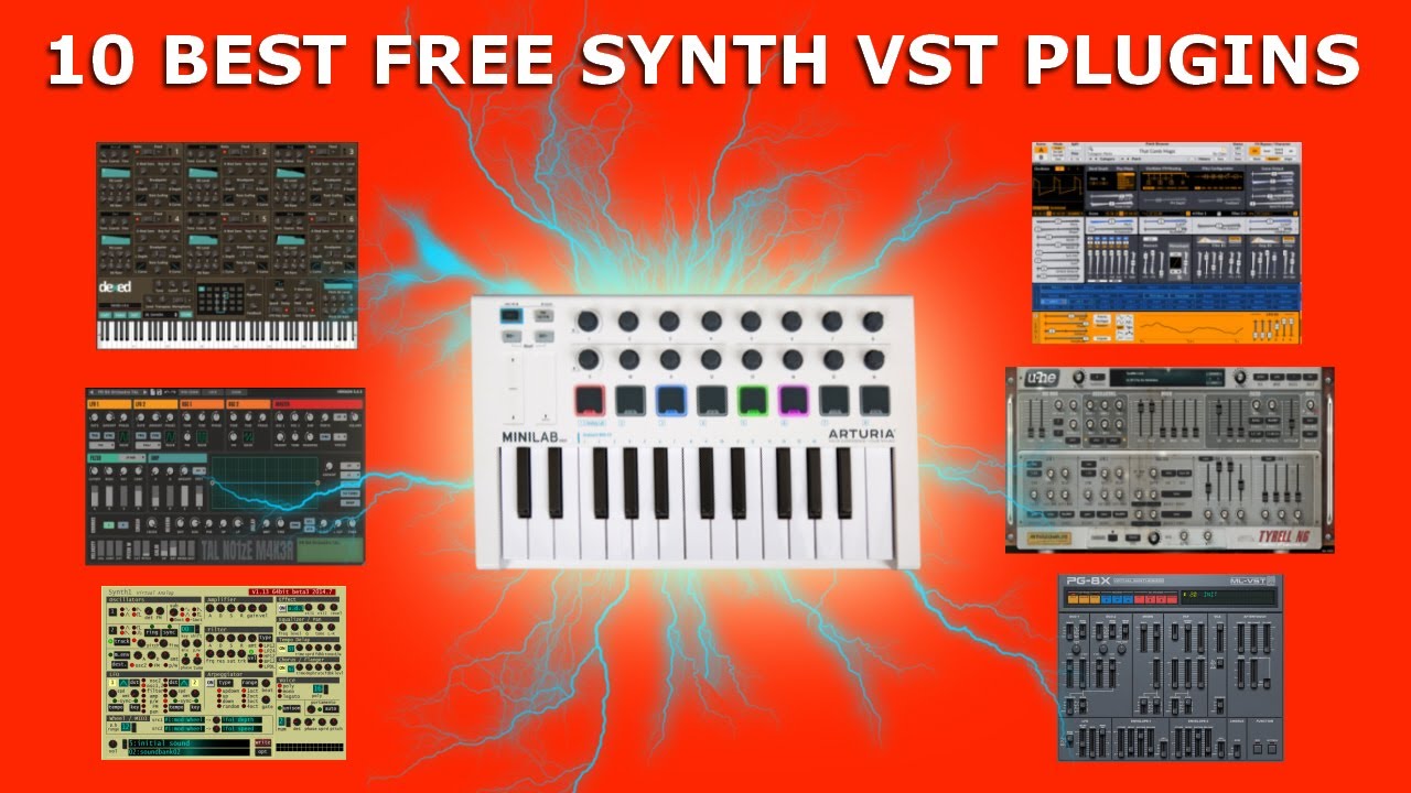 StamatisStabos's tweet card. 10 BEST FREE SYNTH VST PLUGINS
