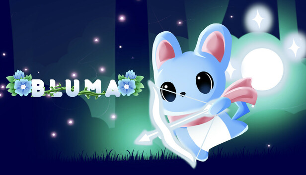 IndieGameDevDad's tweet card. Join Bluma in this cozy puzzle-platforming adventure where you make the platforms. It’s up to Bluma, a magical chinchilla, to unite the elemental realms by solving physics-based puzzles and farming...