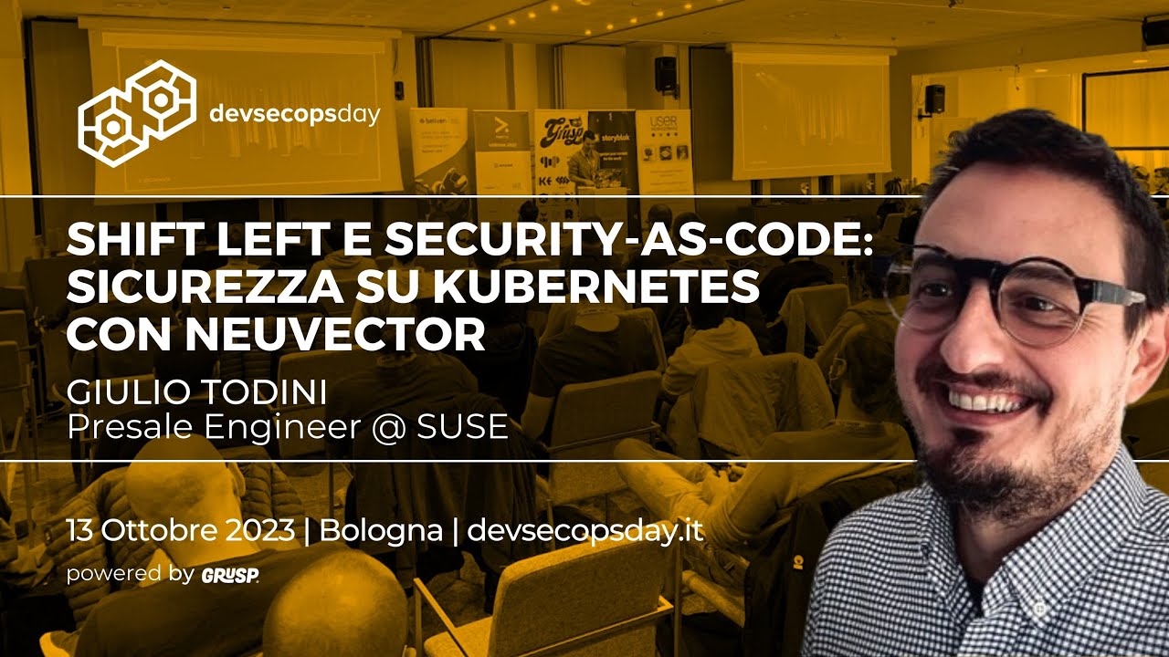 devsecopsdayit's tweet card. Shift Left e Security-as-Code: Sicurezza su Kubernetes con Neuvector...