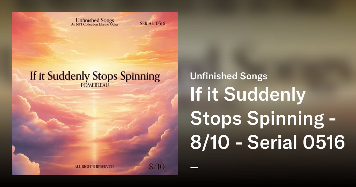 SERIAL_0000's tweet card. An NFT Collection Like no Other. Unfinished Songs is a unique collection of accumulated life experiences turned into 45 song lyrics and meaningful texts. Being reflected within Unfinished Songs'...