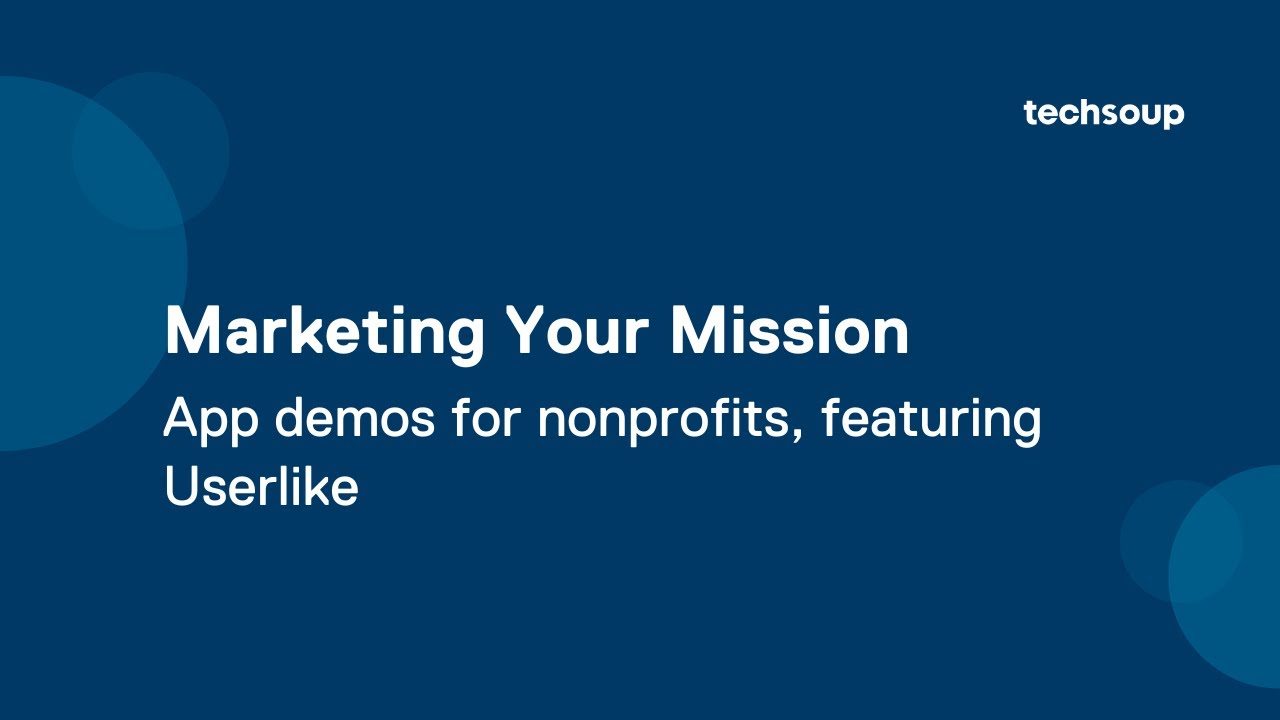 TechSoupConnect's tweet card. Userlike Demo - Marketing Your Mission: App Demos for Nonprofits