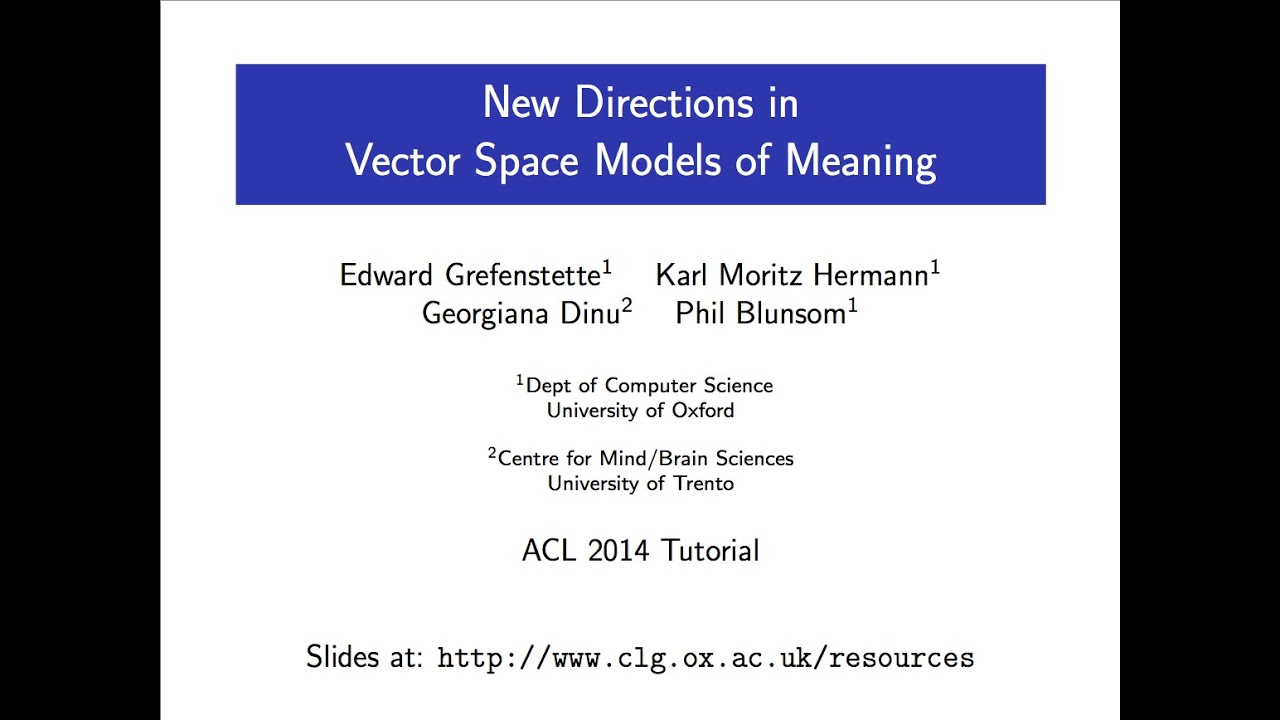egrefen's tweet card. ACL 2014 Tutorial: New Directions in Vector Space Models of Meaning