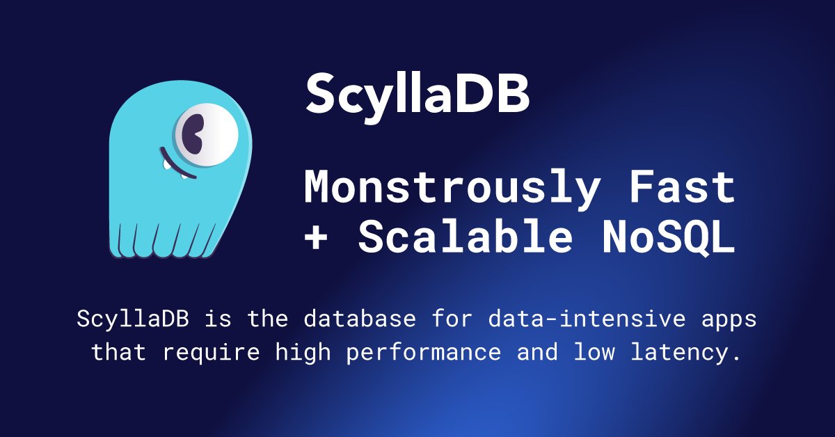 sameerinfodb's tweet card. ScyllaDB is the distributed database for data-intensive apps that require high performance and low latency.